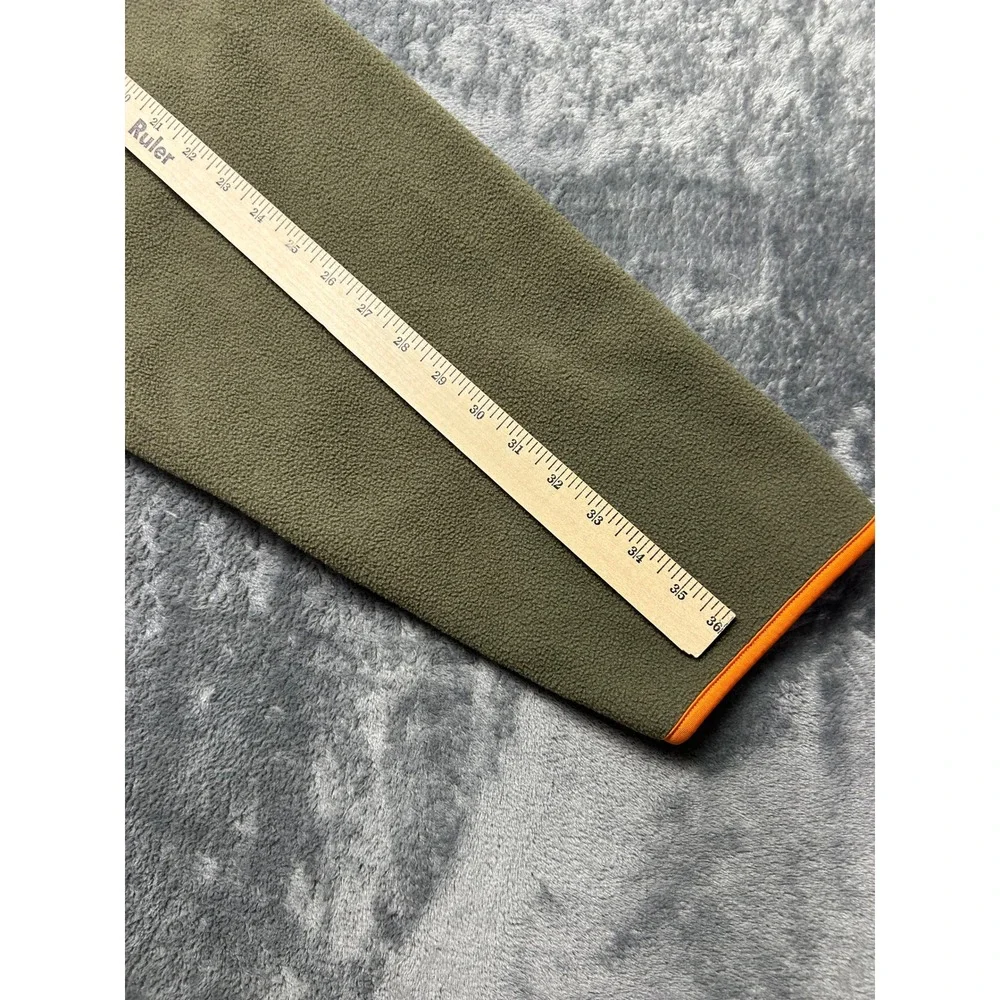 Vintage 1999 Old Navy Fleece Pullover XXL Green Orange 1/4‎ Zip Minimal GORP